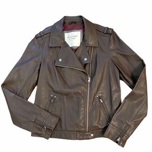 ABERCROMBIE & FITCH Vegan Leather Moto Jacket